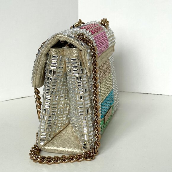 Kurt Geiger Mini Kensington Rainbow Crystal Beaded Crossbody Bag - Picture 6 of 16